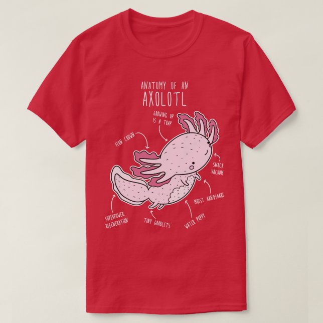 Axolotl Anatomy T Shirt (Design framsida)