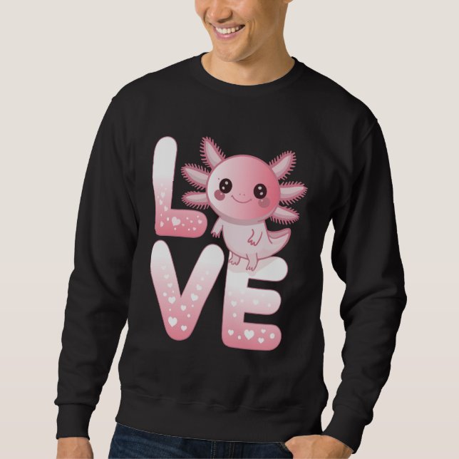 Axolotl Animals Kawaii Axolotls Lovers Cute Axolot Lång Ärmad Tröja (Framsida)
