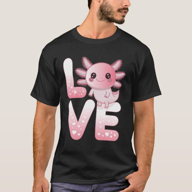 Axolotl Animals Kawaii Axolotls Lovers Cute Axolot T Shirt (Framsida)