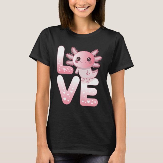 Axolotl Animals Kawaii Axolotls Lovers Cute Axolot T Shirt (Framsida)