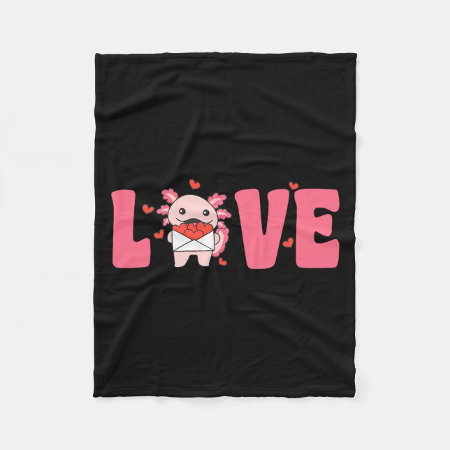 Axolotl Animals With Hearts Love Premium Tri-blend Fleecefilt (Framsidan)