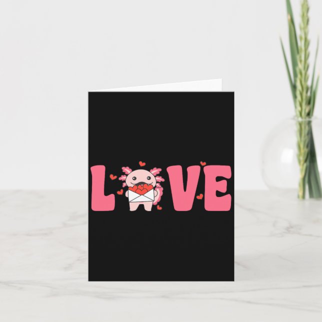 Axolotl Animals With Hearts Love Premium Tri-blend Kort (Framsida)