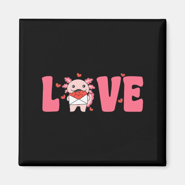 Axolotl Animals With Hearts Love Premium Tri-blend Magnet (Framsidan)