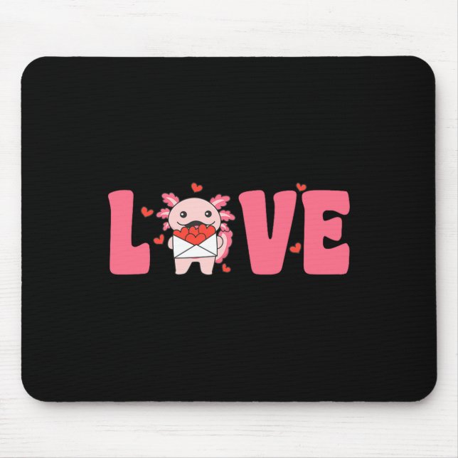 Axolotl Animals With Hearts Love Premium Tri-blend Musmatta (Framsidan)