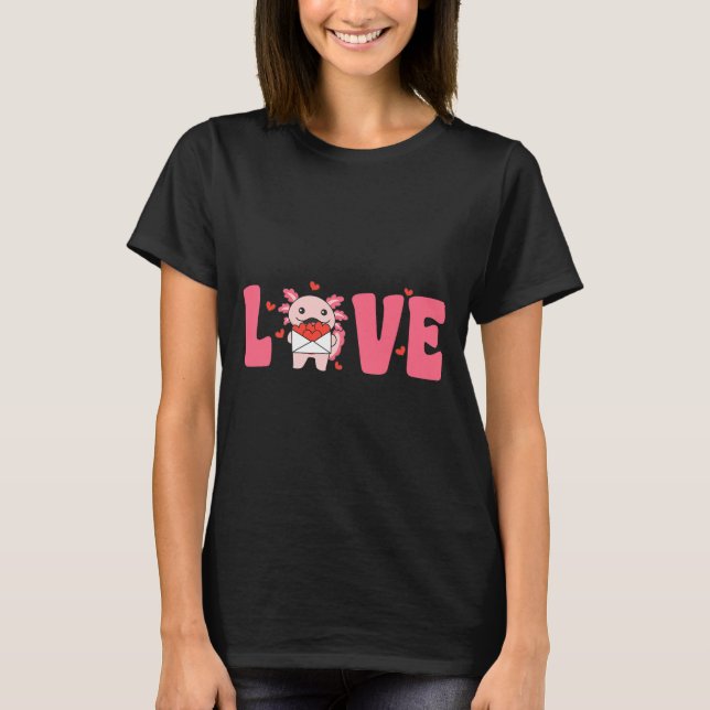 Axolotl Animals With Hearts Love Premium Tri-blend T Shirt (Framsida)