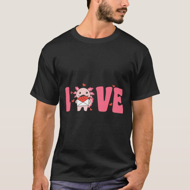 Axolotl Animals With Hearts Love Premium Tri-blend T Shirt (Framsida)