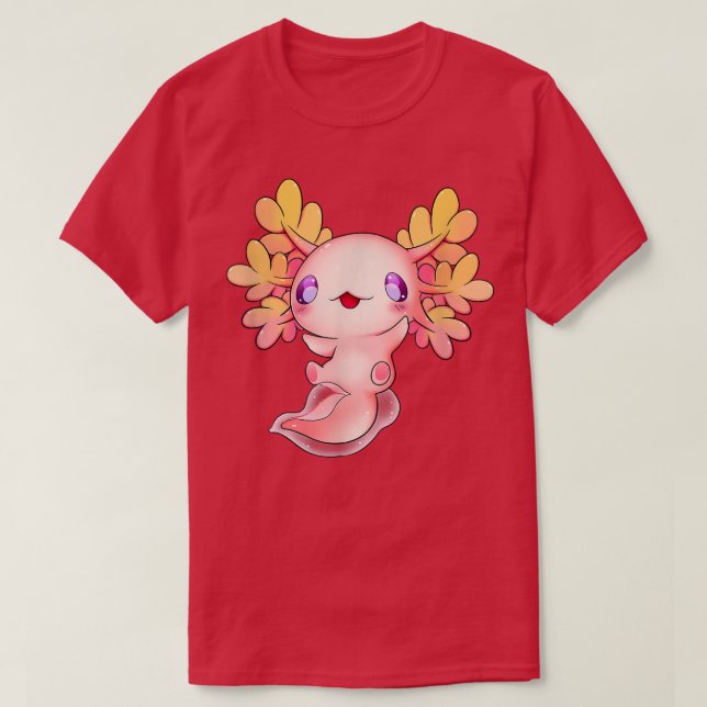 Axolotl Anime Fish Cute Baby Lizard Kawaii Pastel T Shirt (Design framsida)