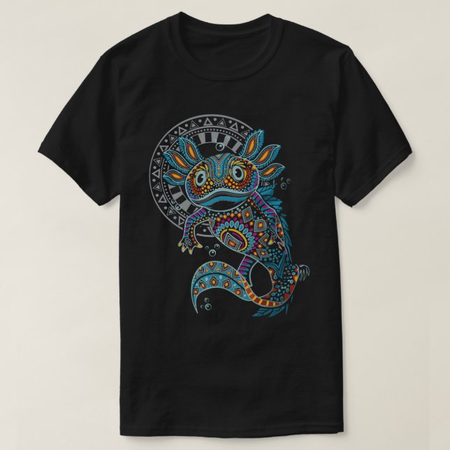 Axolotl Art Aztec Mexiko Mexikanska T-Shirt (Design framsida)