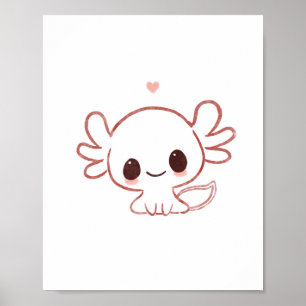 Axolotl art poster