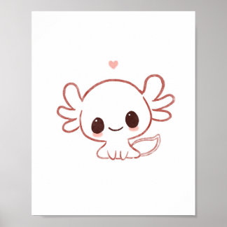 Axolotl art poster