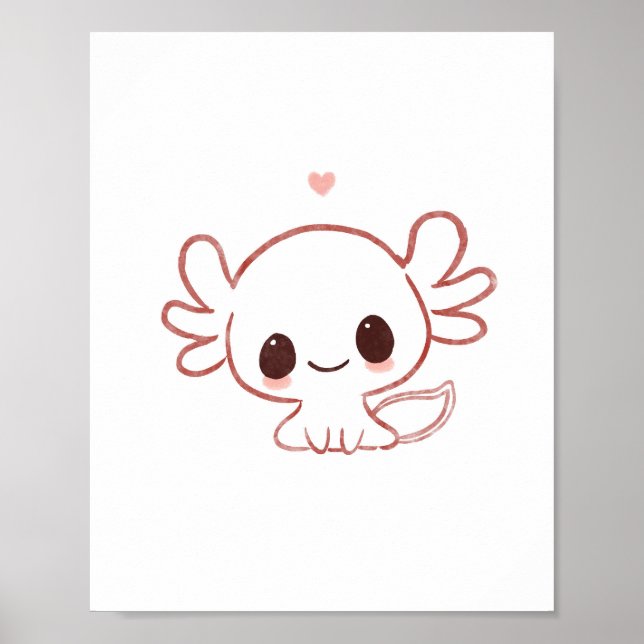 Axolotl art poster (Framsidan)