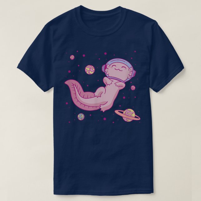 Axolotl Astronaut Spaceman Outter Space Planets Ka T Shirt (Design framsida)