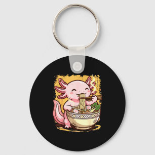 Axolotl äter Ramen Nudlar Nyckelring