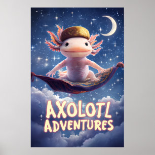 Axolotl Äventyr Poster - Flygmatsmatsmatsmatsmatsm