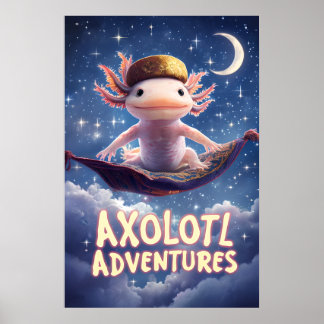 Axolotl Äventyr Poster - Flygmatsmatsmatsmatsmatsm