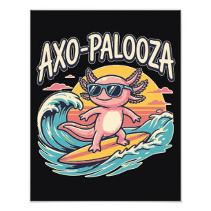 Axolotl Axo-Palooza parodi 90-tals surfing strand Fototryck