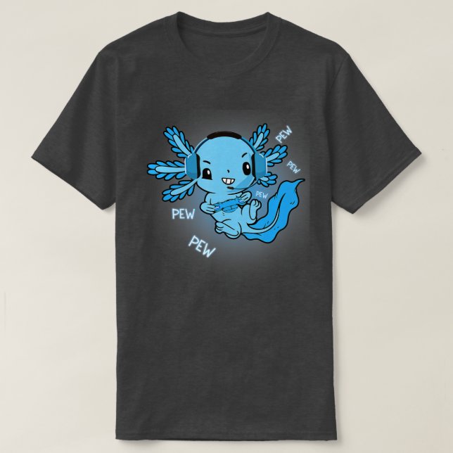 Axolotl Axolotl Fish Spela videospel Lizard G T Shirt (Design framsida)