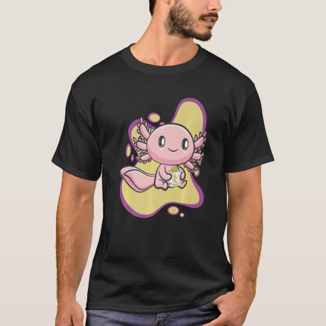 Axolotl Banana Mjölk Ambystoma Mexicanum Walking F T Shirt (Framsida)