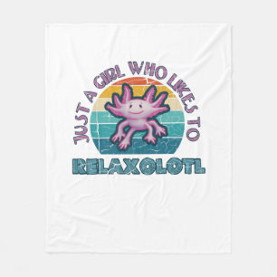 Axolotl Bara en flicka som gillar Relaxolotl Slapp Fleecefilt