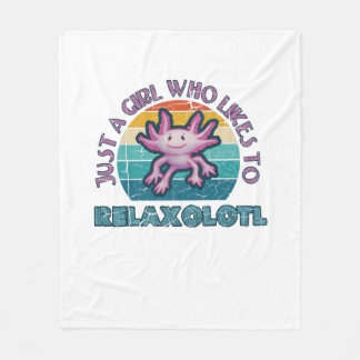 Axolotl Bara en flicka som gillar Relaxolotl Slapp Fleecefilt