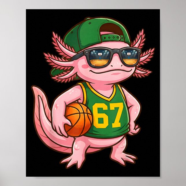 Axolotl Basketball 67 Gen Alpha Slang Srts Men Boy Poster (Framsidan)
