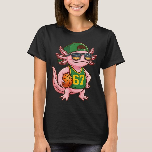 Axolotl Basketball 67 Gen Alpha Slang Srts Men Boy T Shirt (Framsida)