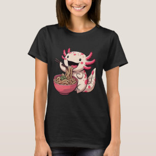 Axolotl Bevackle Eating Ramen Noodles Art Axolotl T Shirt