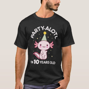 Axolotl Birthday 10 Year Old 10th Bday Party Hat S T Shirt