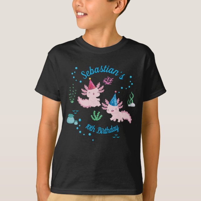 Axolotl Birthday Boy T-Shirt (Framsida)