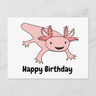 Axolotl Birthday Funny Cute Vykort