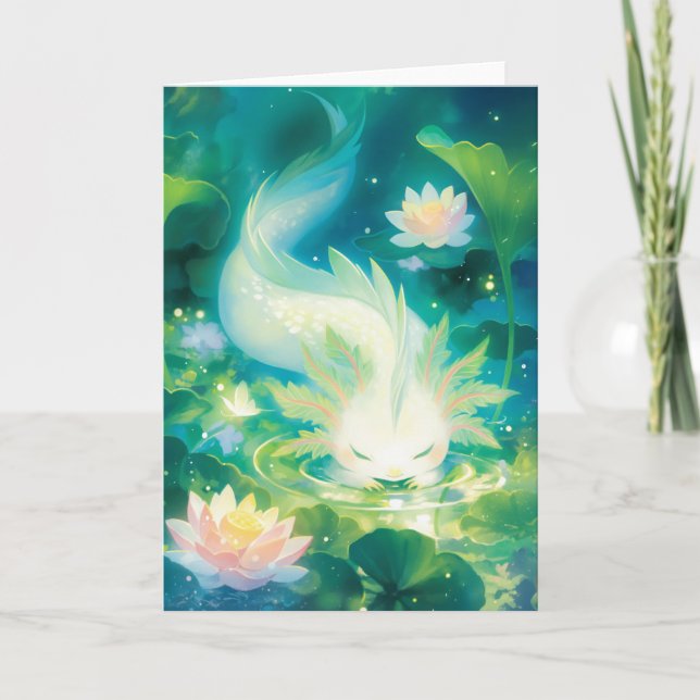 Axolotl Blommig Oas Kort (Framsida)