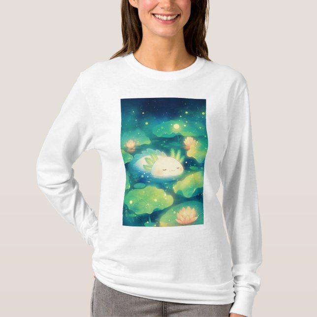 Axolotl Blommigt Dream T Shirt (Framsida)