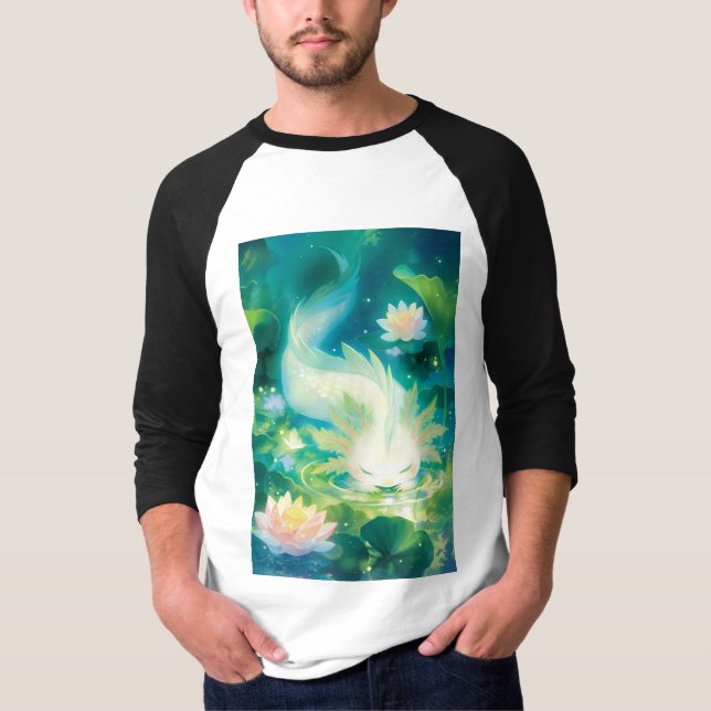 Axolotl Blommigt Oasis T Shirt (Framsida)