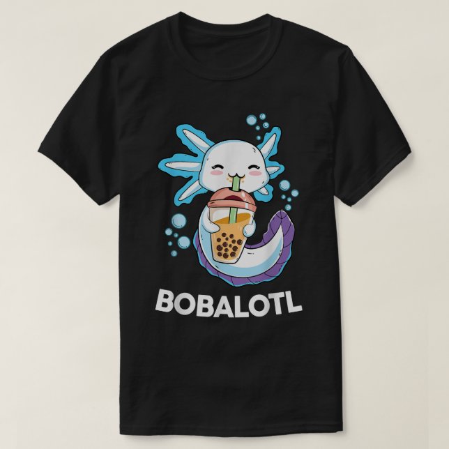 Axolotl Boba Bubble Tea Kawaii Anime Japanska Kids T Shirt (Design framsida)