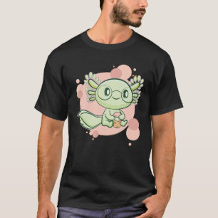 Axolotl Boba Cute Anime Kawaii Pastel Goth Pearl B T Shirt