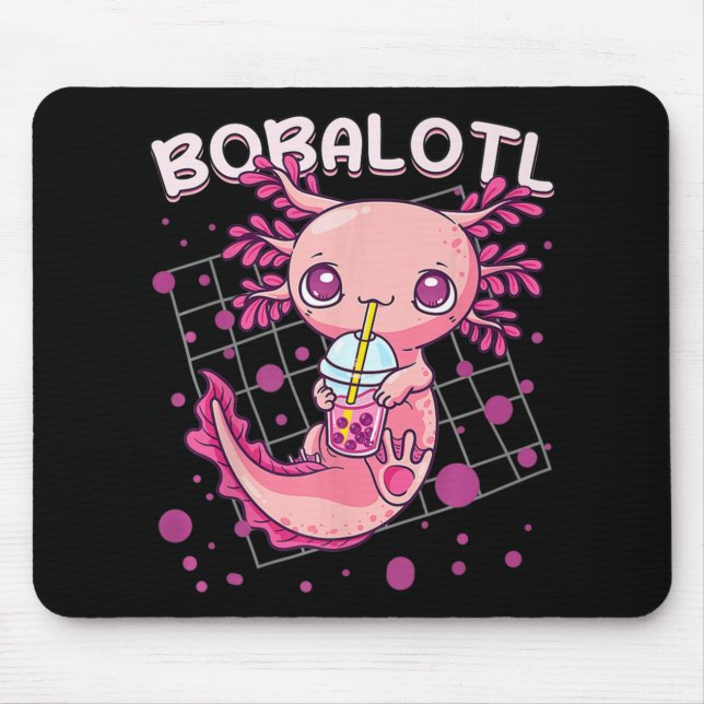 Axolotl Boba Tea Bubble Tea Kawaii Anime Japanska Musmatta (Framsidan)
