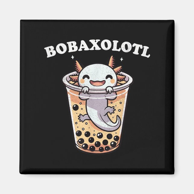 Axolotl Boba Tea Bubble Tea Mjölk Tea Anime Axolot Magnet (Framsidan)