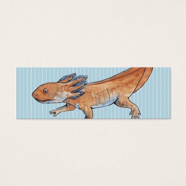 Axolotl Bookmark Litet Visitkort (Framsidan)