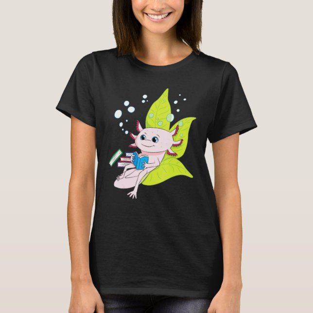 Axolotl Bookworm Girls Boys Bok Reading Axolotl T Shirt (Framsida)