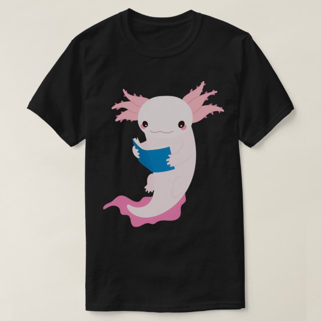 Axolotl Bookworm T Shirt (Design framsida)