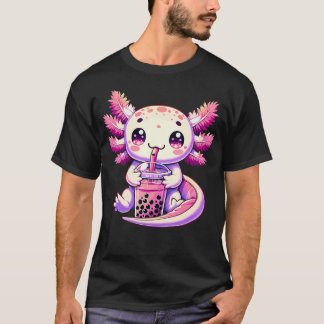 Axolotl Bubble Boba Tea Anime Cute Kawaii Axolotl T Shirt
