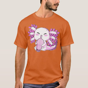 Axolotl Bubble Boba Tea for Women Girls Funny Kawa T Shirt