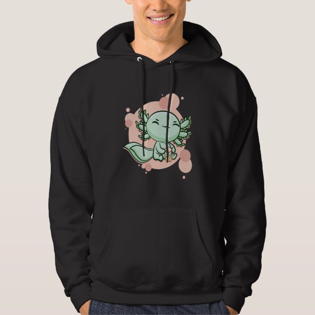 Axolotl Bubble Tea Ambystoma Mexicanum Walking Fis Hoodie (Framsida)