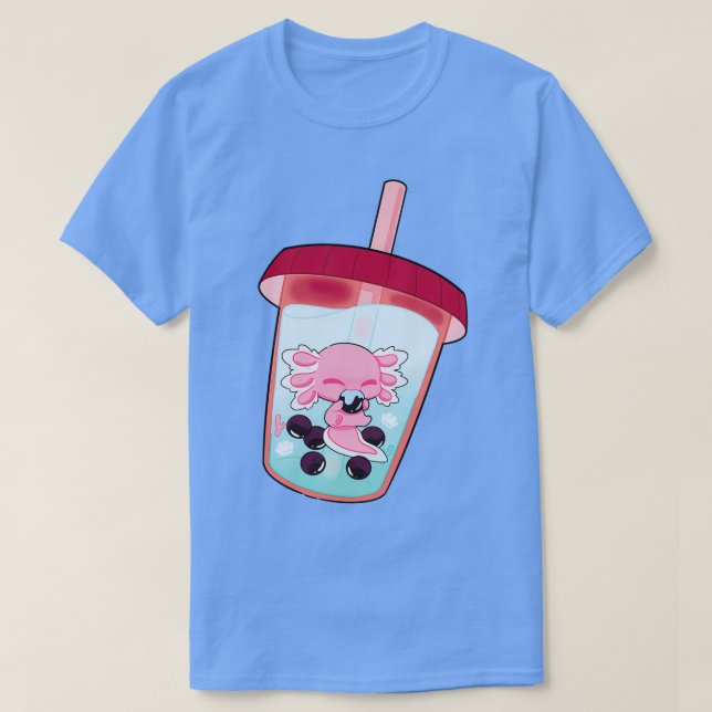 Axolotl Bubble Tea Aquarium T Shirt (Design framsida)