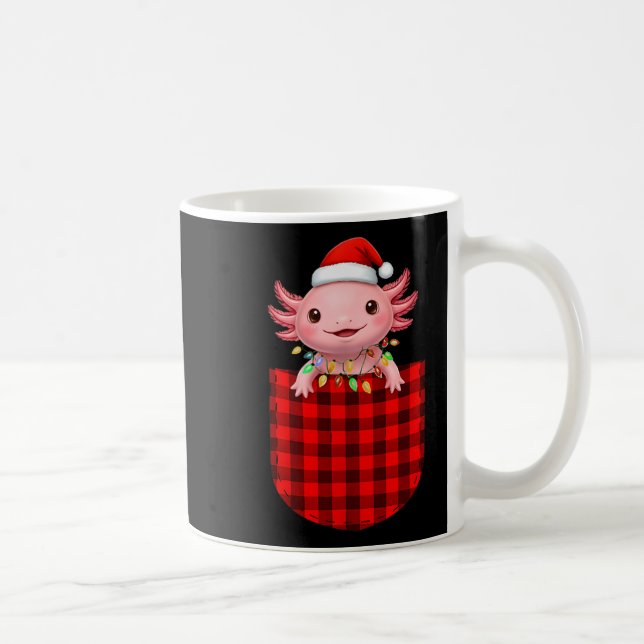 Axolotl Buffalo Red Plaid Cket Christmas Funny Men Kaffemugg (Höger)