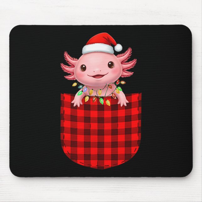 Axolotl Buffalo Red Plaid Cket Christmas Funny Men Musmatta (Framsidan)