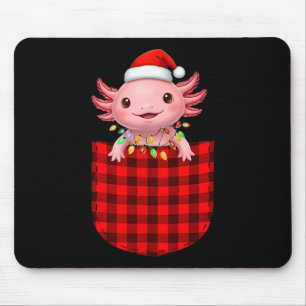 Axolotl Buffalo Röd Rutig Cket Jul Rolig Män Musmatta