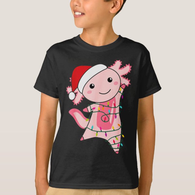 Axolotl Christmas Fairy Light Christmas Axolotl  T Shirt (Framsida)
