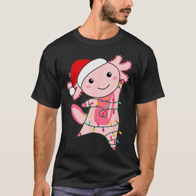 Axolotl Christmas Fairy Light Christmas Axolotl  T Shirt (Framsida)