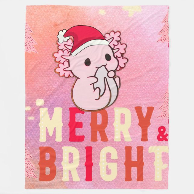 Axolotl christmas fleecefilt (Framsidan)